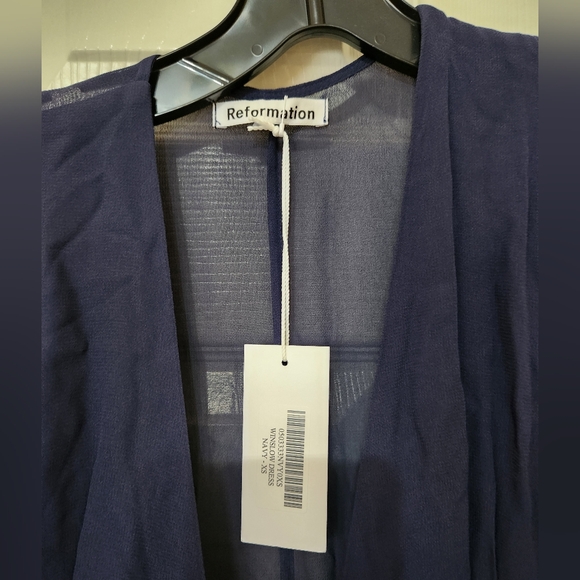 Reformation Winslow Dress Navy Size XS NWT - Picture 6 of 11